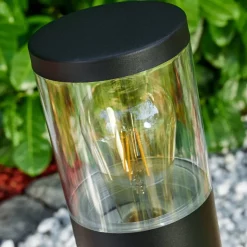 Borne Lumineuse Bodio Noir, 1 Lumiere