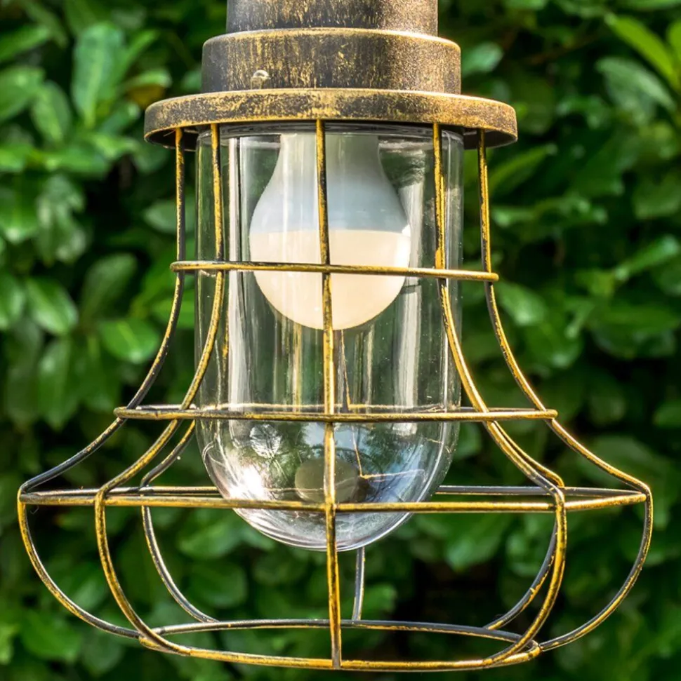 Borne Lumineuse Borkan Brun Dore, 1 Lumiere, Detecteur De Mouvement