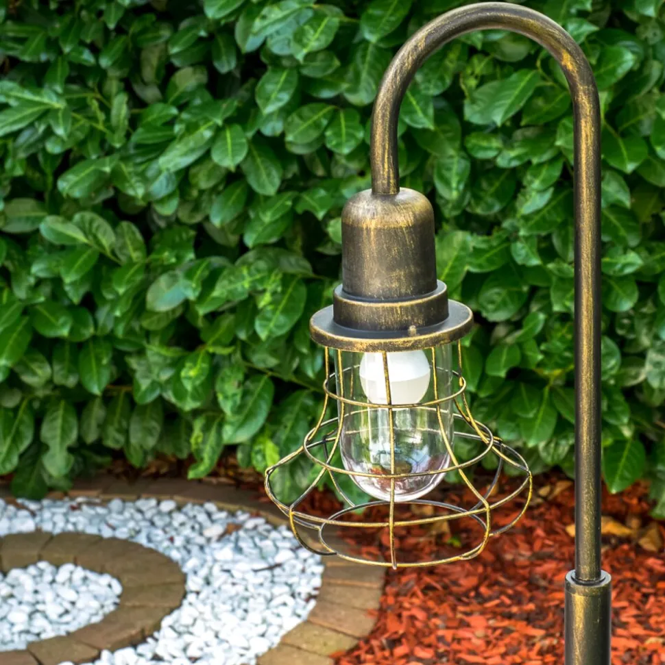 Borne Lumineuse Borkan Brun Dore, 1 Lumiere