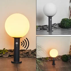 Borne Lumineuse Bubodefo Anthracite, 1 Lumiere, Detecteur De Mouvement
