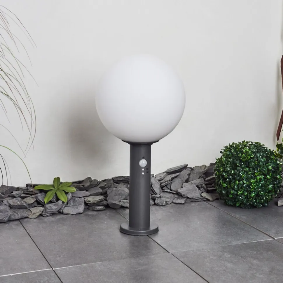 Borne Lumineuse Bubodefo Anthracite, 1 Lumiere, Detecteur De Mouvement