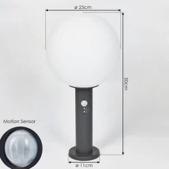 Borne Lumineuse Bubodefo Anthracite, 1 Lumiere, Detecteur De Mouvement