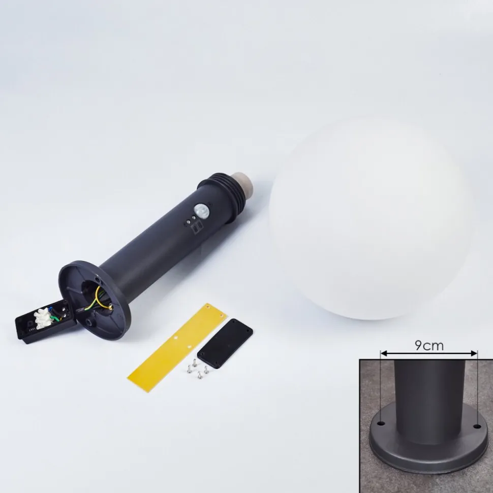 Borne Lumineuse Bubodefo Anthracite, 1 Lumiere, Detecteur De Mouvement