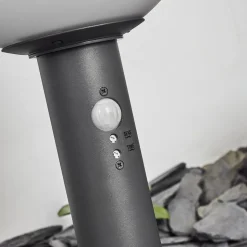 Borne Lumineuse Bubodefo Anthracite, 1 Lumiere, Detecteur De Mouvement
