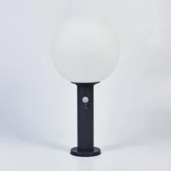 Borne Lumineuse Bubodefo Anthracite, 1 Lumiere, Detecteur De Mouvement