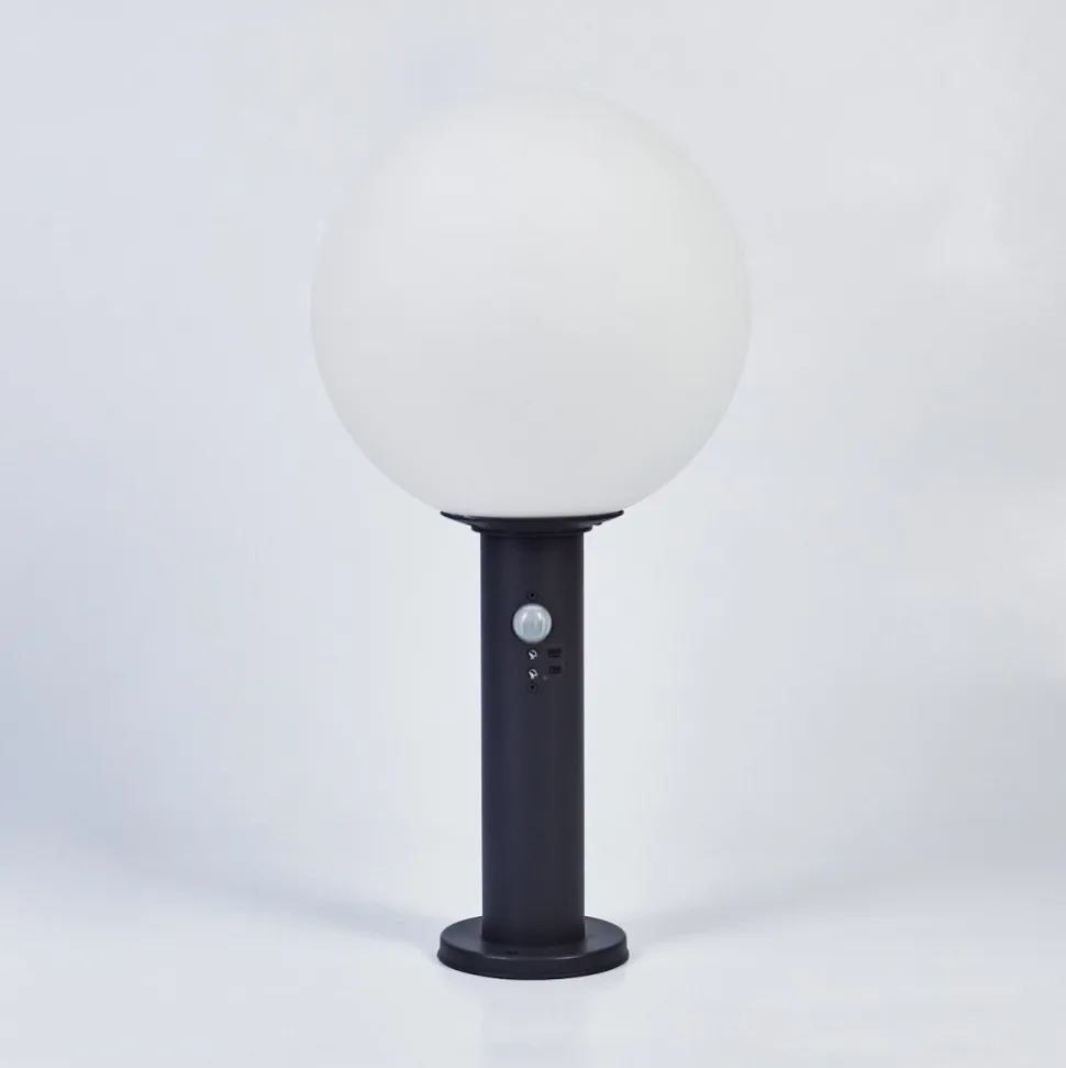 Borne Lumineuse Bubodefo Anthracite, 1 Lumiere, Detecteur De Mouvement