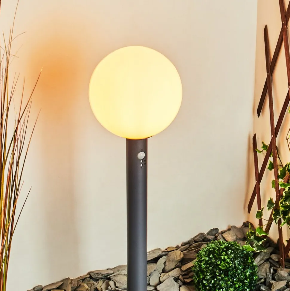Borne Lumineuse Bubodefo Anthracite, 1 Lumiere, Detecteur De Mouvement