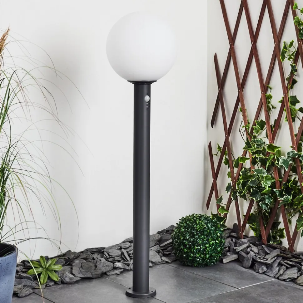 Borne Lumineuse Bubodefo Anthracite, 1 Lumiere, Detecteur De Mouvement