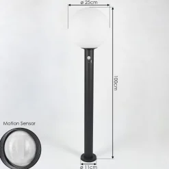 Borne Lumineuse Bubodefo Anthracite, 1 Lumiere, Detecteur De Mouvement