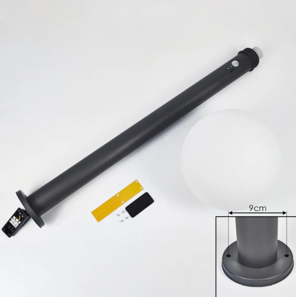 Borne Lumineuse Bubodefo Anthracite, 1 Lumiere, Detecteur De Mouvement