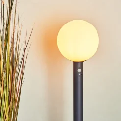 Borne Lumineuse Bubodefo Anthracite, 1 Lumiere, Detecteur De Mouvement