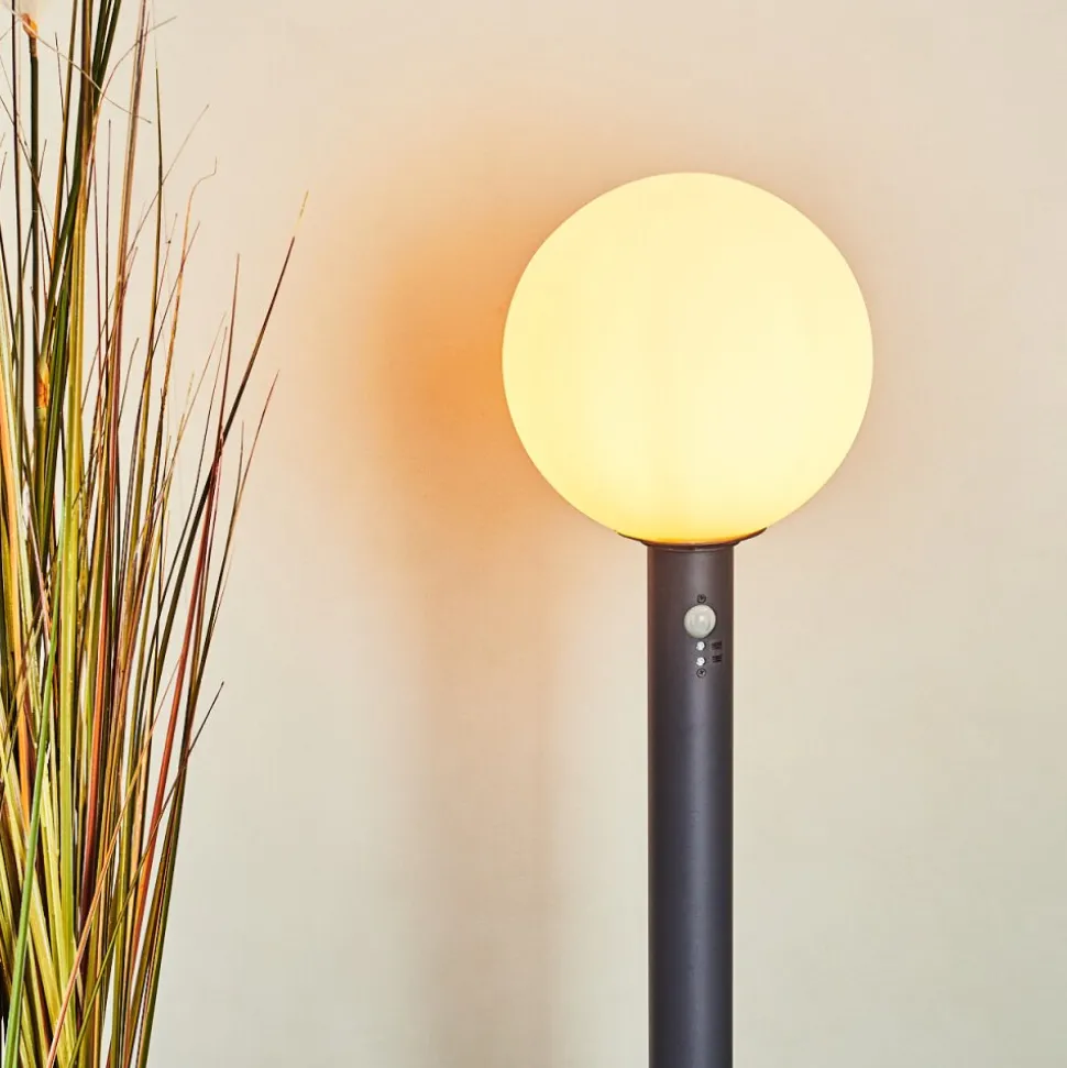 Borne Lumineuse Bubodefo Anthracite, 1 Lumiere, Detecteur De Mouvement