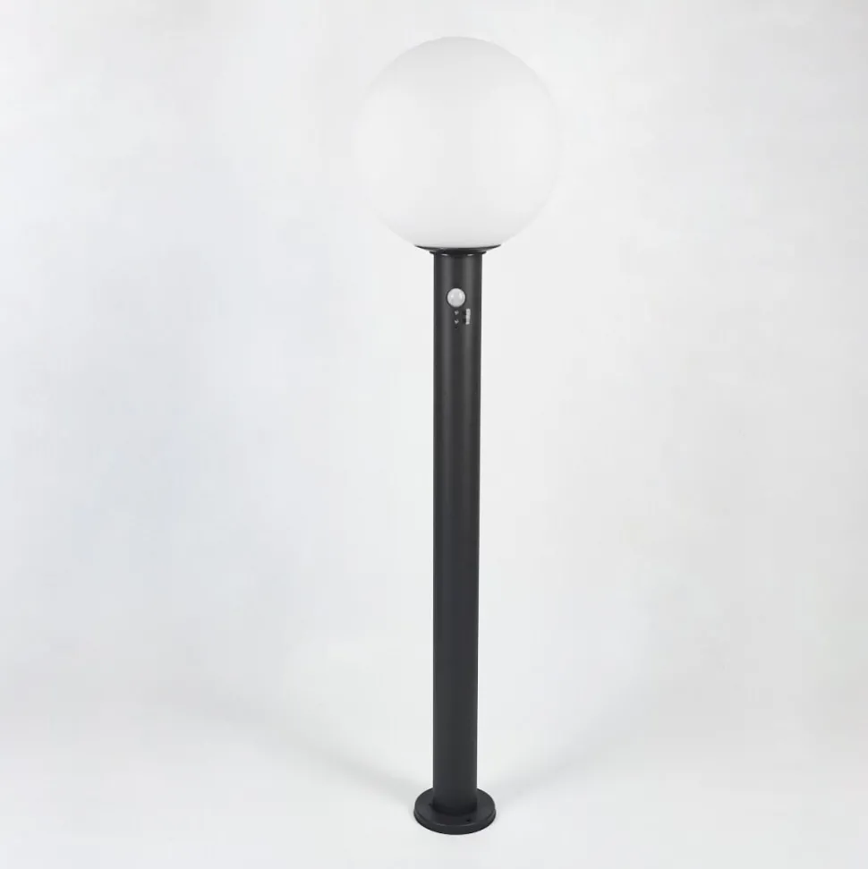 Borne Lumineuse Bubodefo Anthracite, 1 Lumiere, Detecteur De Mouvement