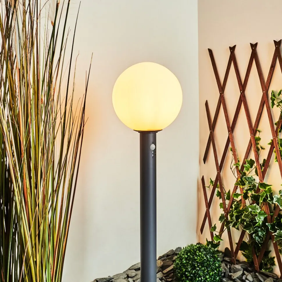 Borne Lumineuse Bubodefo Anthracite, 1 Lumiere, Detecteur De Mouvement