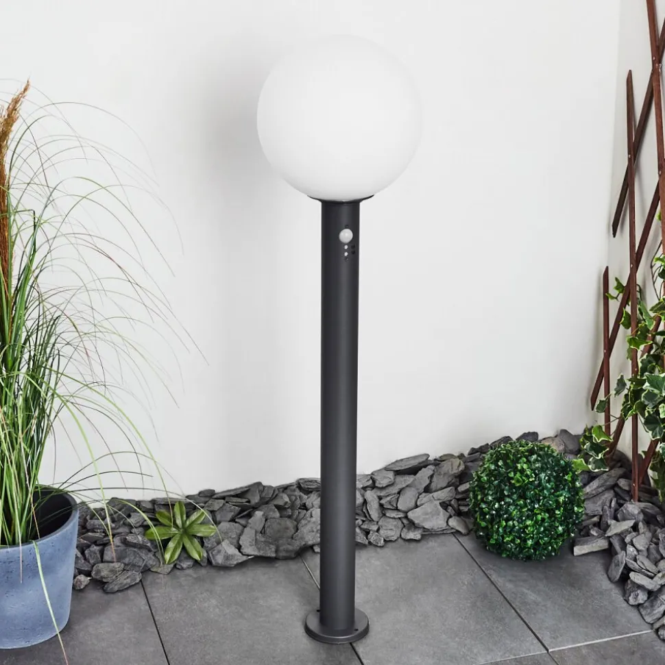 Borne Lumineuse Bubodefo Anthracite, 1 Lumiere, Detecteur De Mouvement