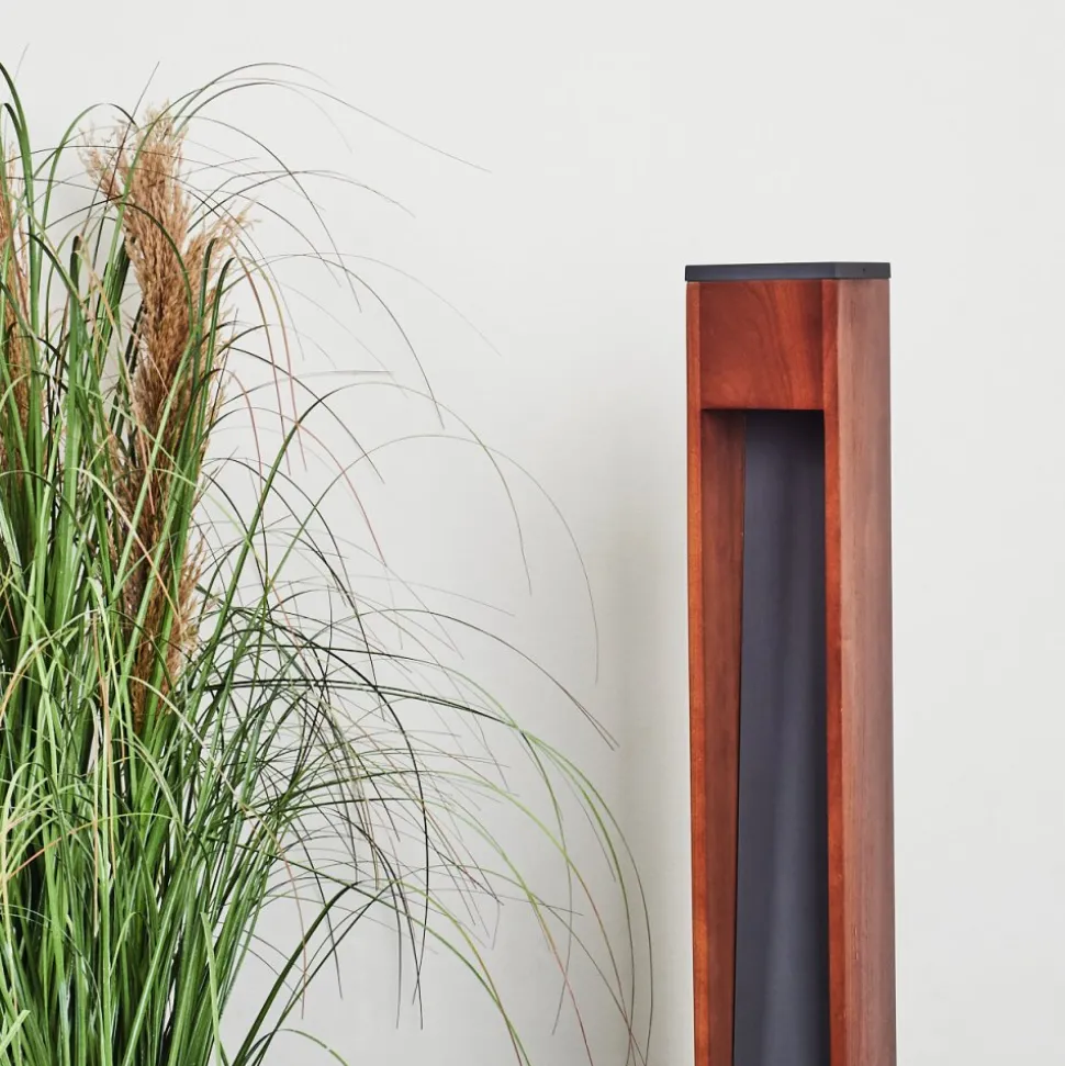Borne Lumineuse Byremo Bois Fonce, Noir, 1 Lumiere