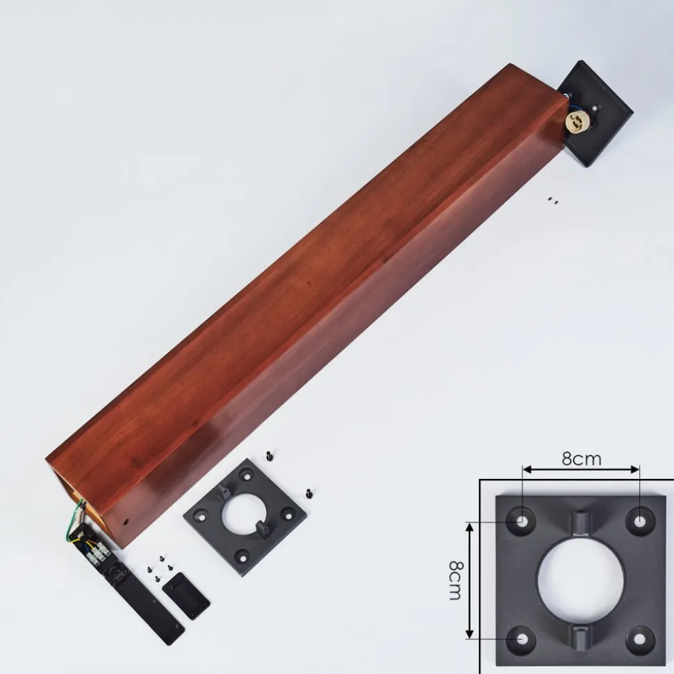 Borne Lumineuse Byremo Bois Fonce, Noir, 1 Lumiere