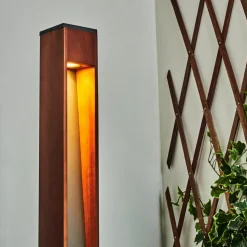 Borne Lumineuse Byremo Bois Fonce, Noir, 1 Lumiere