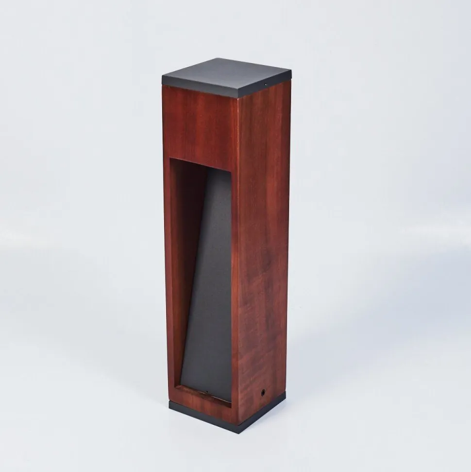 Borne Lumineuse Byremo Bois Fonce, Noir, 1 Lumiere