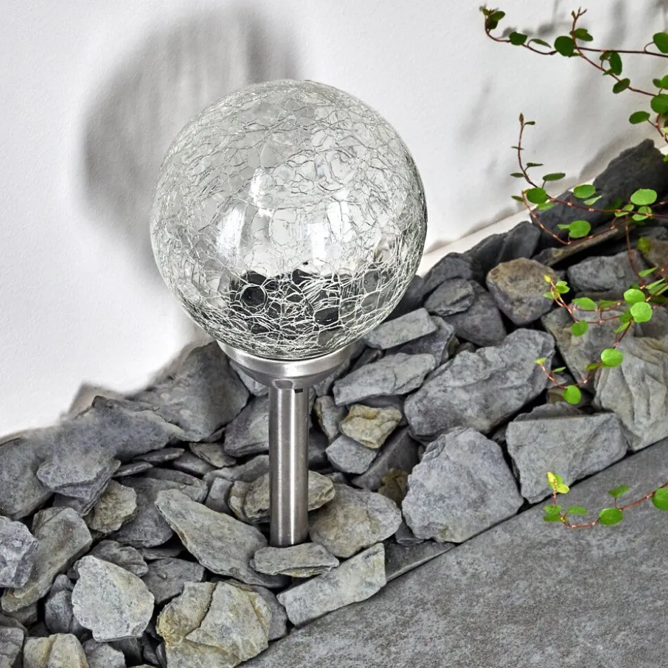Borne Lumineuse Carbonia Led Argente, 2 Lumieres, Changeur De Couleurs