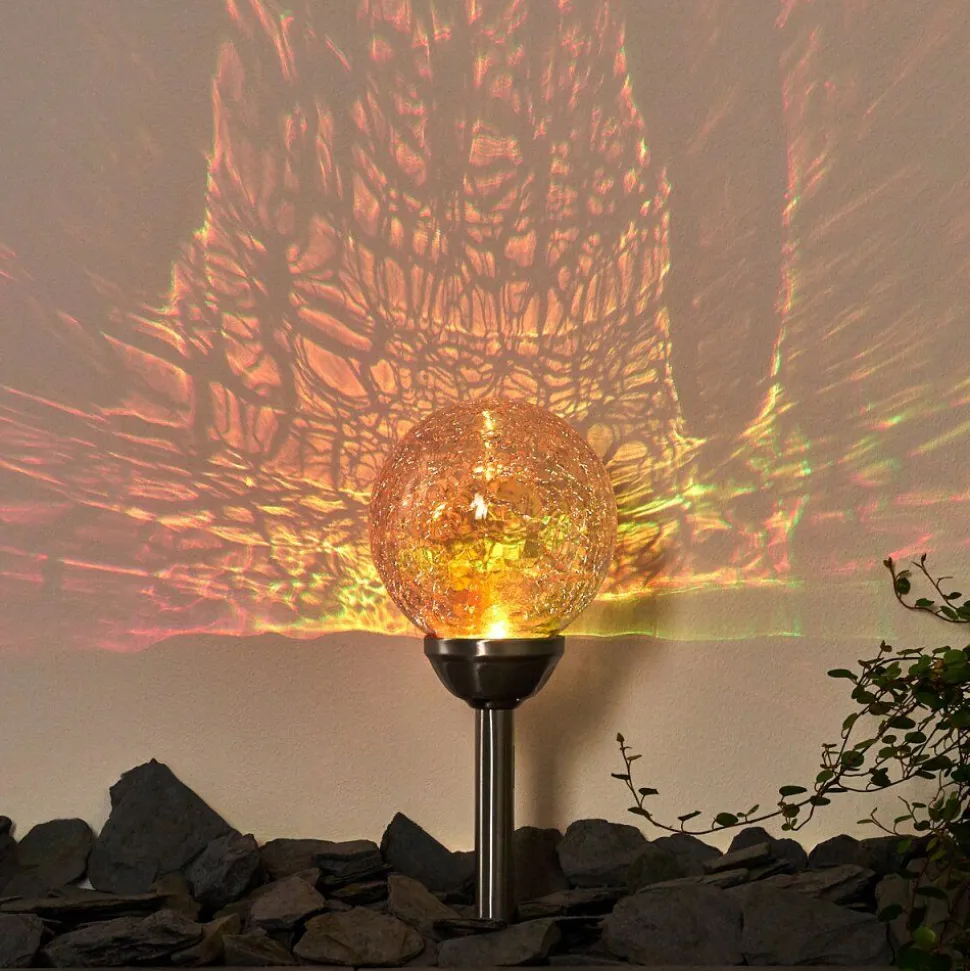 Borne Lumineuse Carbonia Led Argente, 2 Lumieres, Changeur De Couleurs