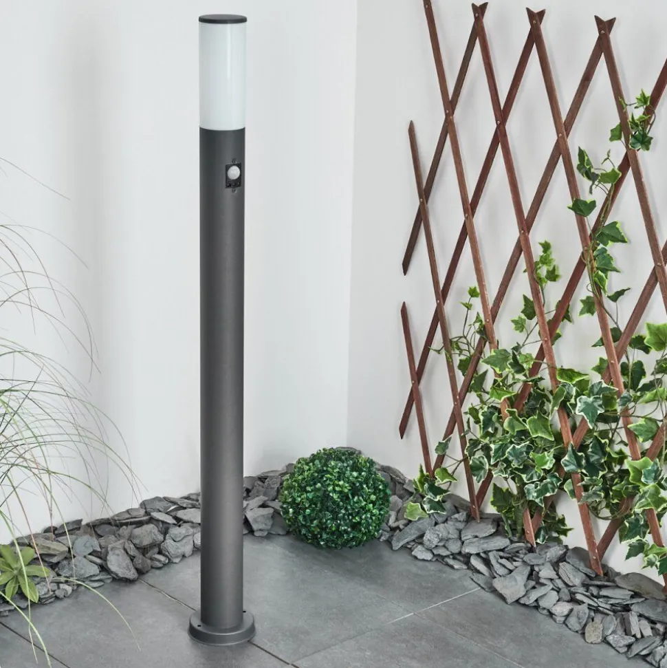 Borne Lumineuse Caserta Anthracite, 1 Lumiere, Detecteur De Mouvement
