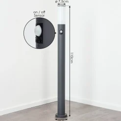 Borne Lumineuse Caserta Anthracite, 1 Lumiere, Detecteur De Mouvement