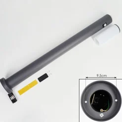 Borne Lumineuse Caserta Anthracite, 1 Lumiere, Detecteur De Mouvement