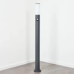 Borne Lumineuse Caserta Anthracite, 1 Lumiere, Detecteur De Mouvement
