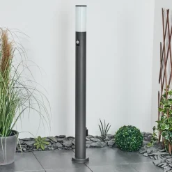 Borne Lumineuse Caserta Anthracite, 1 Lumiere, Detecteur De Mouvement