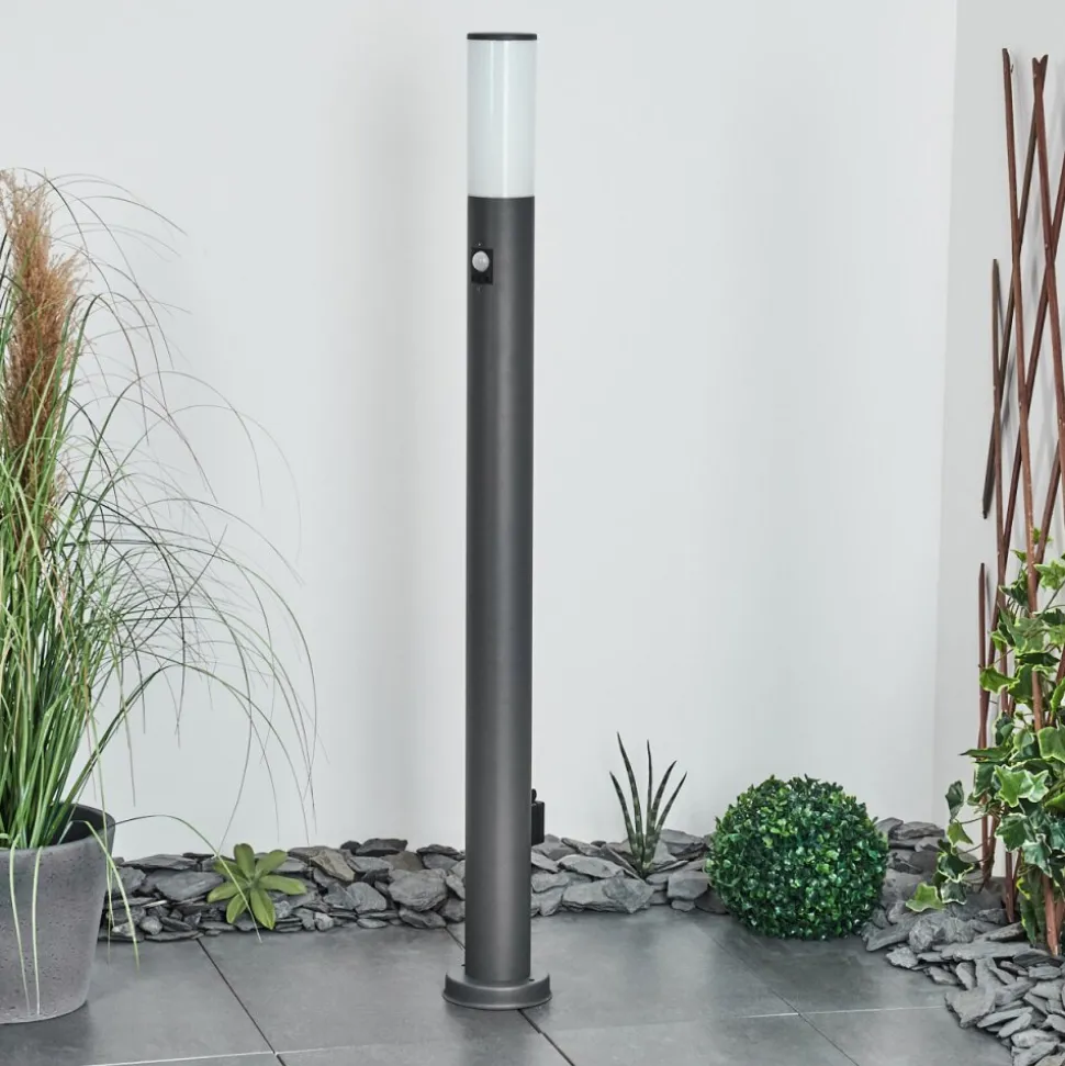 Borne Lumineuse Caserta Anthracite, 1 Lumiere, Detecteur De Mouvement