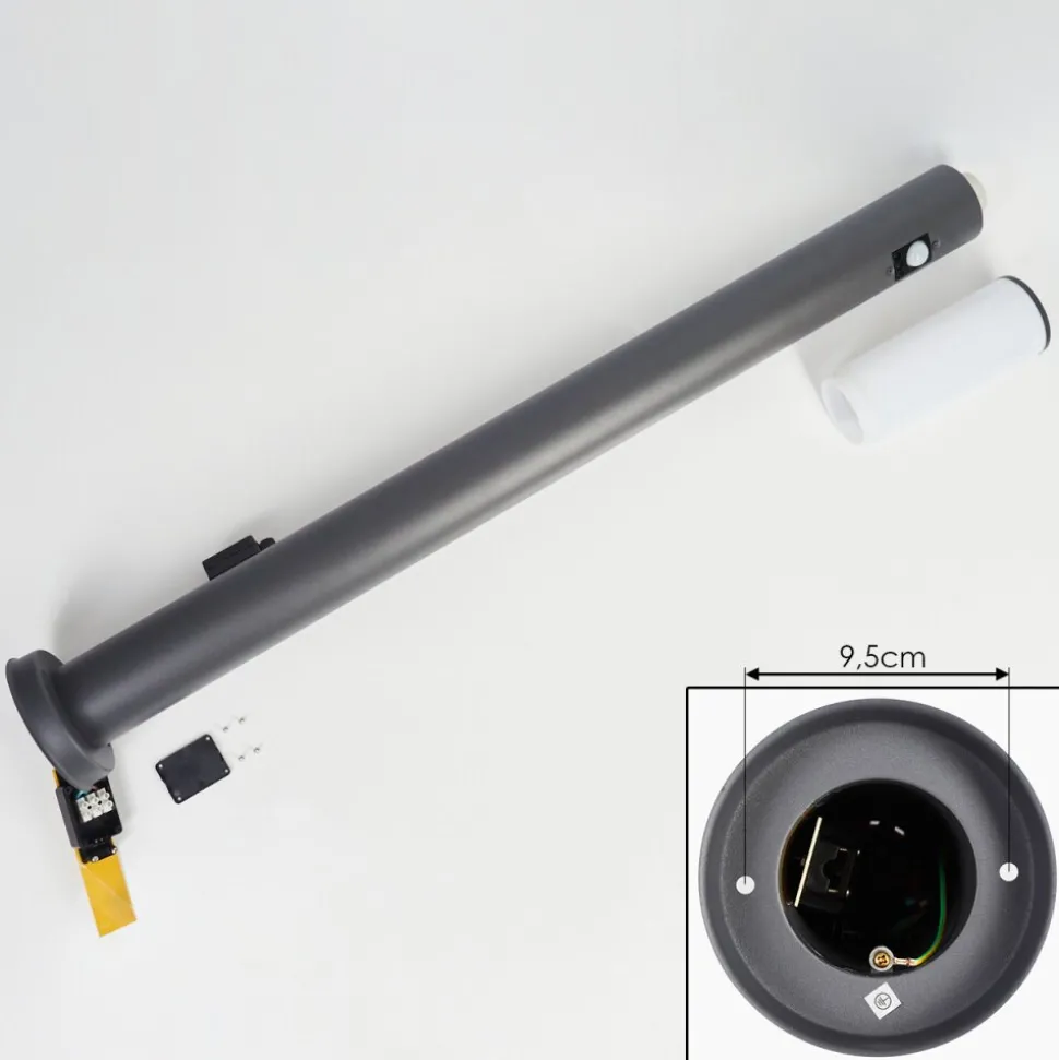Borne Lumineuse Caserta Anthracite, 1 Lumiere, Detecteur De Mouvement