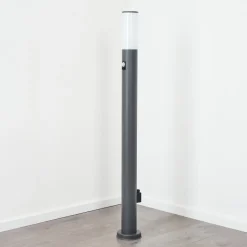 Borne Lumineuse Caserta Anthracite, 1 Lumiere, Detecteur De Mouvement