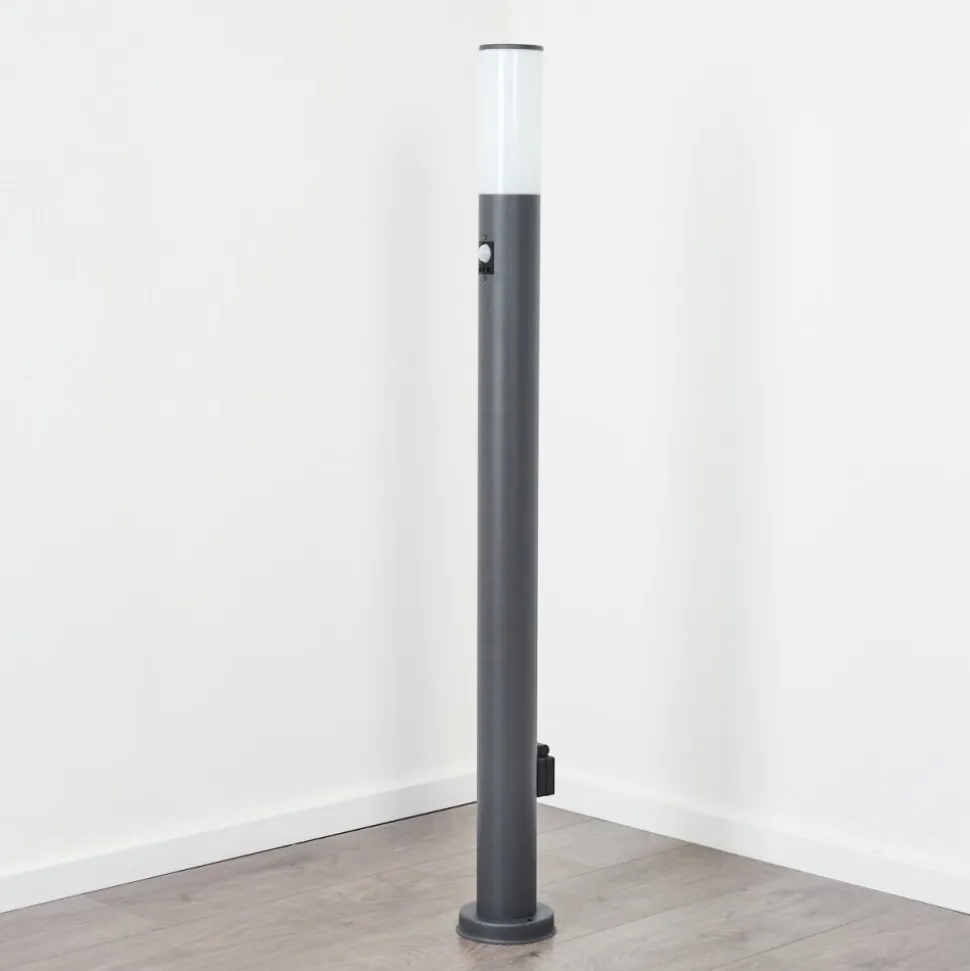 Borne Lumineuse Caserta Anthracite, 1 Lumiere, Detecteur De Mouvement