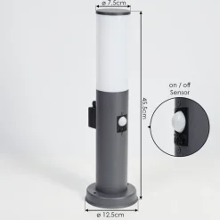 Borne Lumineuse Caserta Anthracite, 1 Lumiere, Detecteur De Mouvement