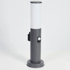 Borne Lumineuse Caserta Anthracite, 1 Lumiere, Detecteur De Mouvement