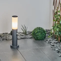 Borne Lumineuse Caserta Anthracite, 1 Lumiere, Detecteur De Mouvement