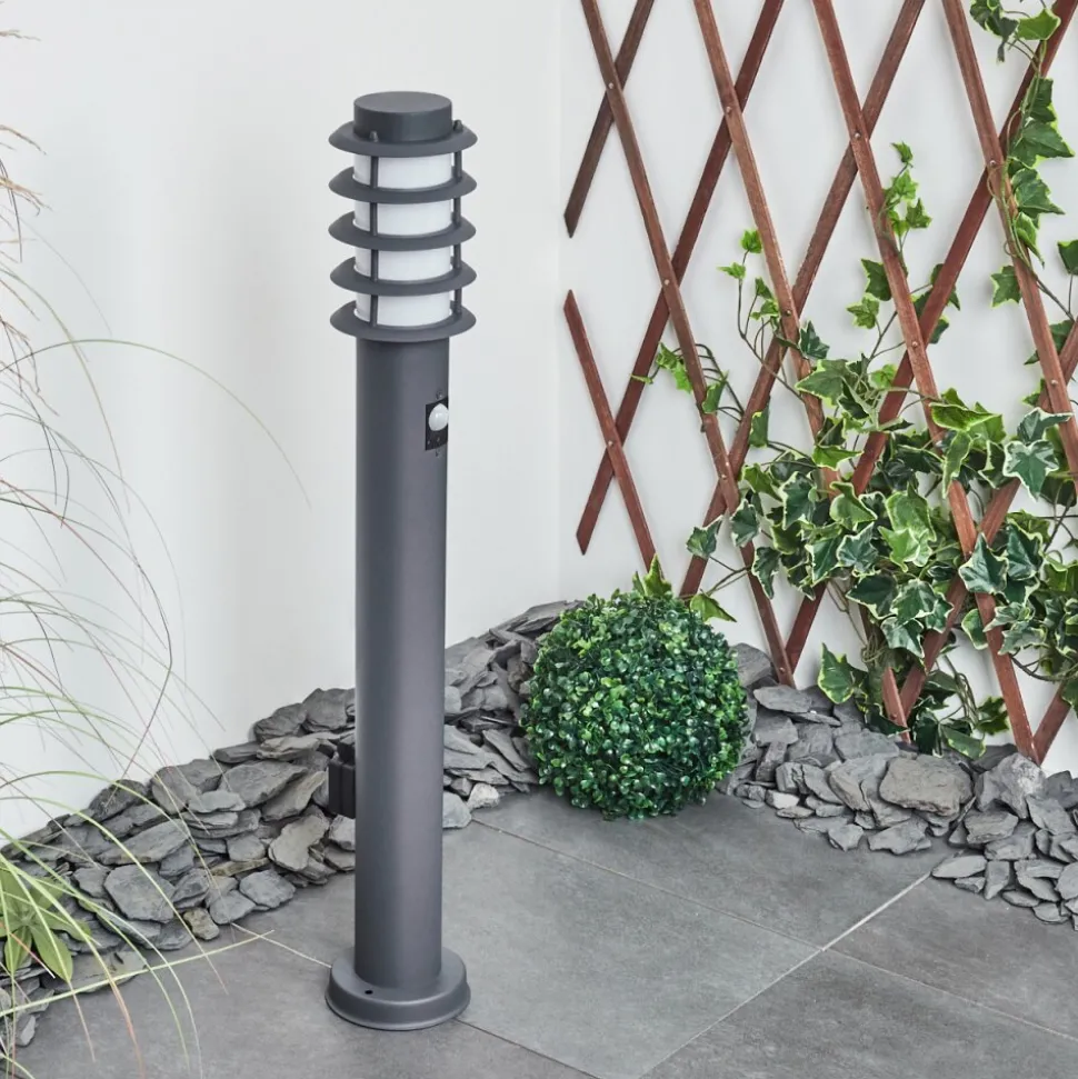 Borne Lumineuse Caserta Anthracite, 1 Lumiere, Detecteur De Mouvement