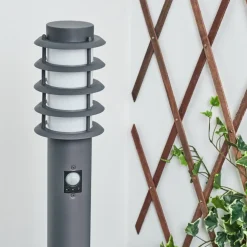 Borne Lumineuse Caserta Anthracite, 1 Lumiere, Detecteur De Mouvement