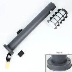 Borne Lumineuse Caserta Anthracite, 1 Lumiere, Detecteur De Mouvement