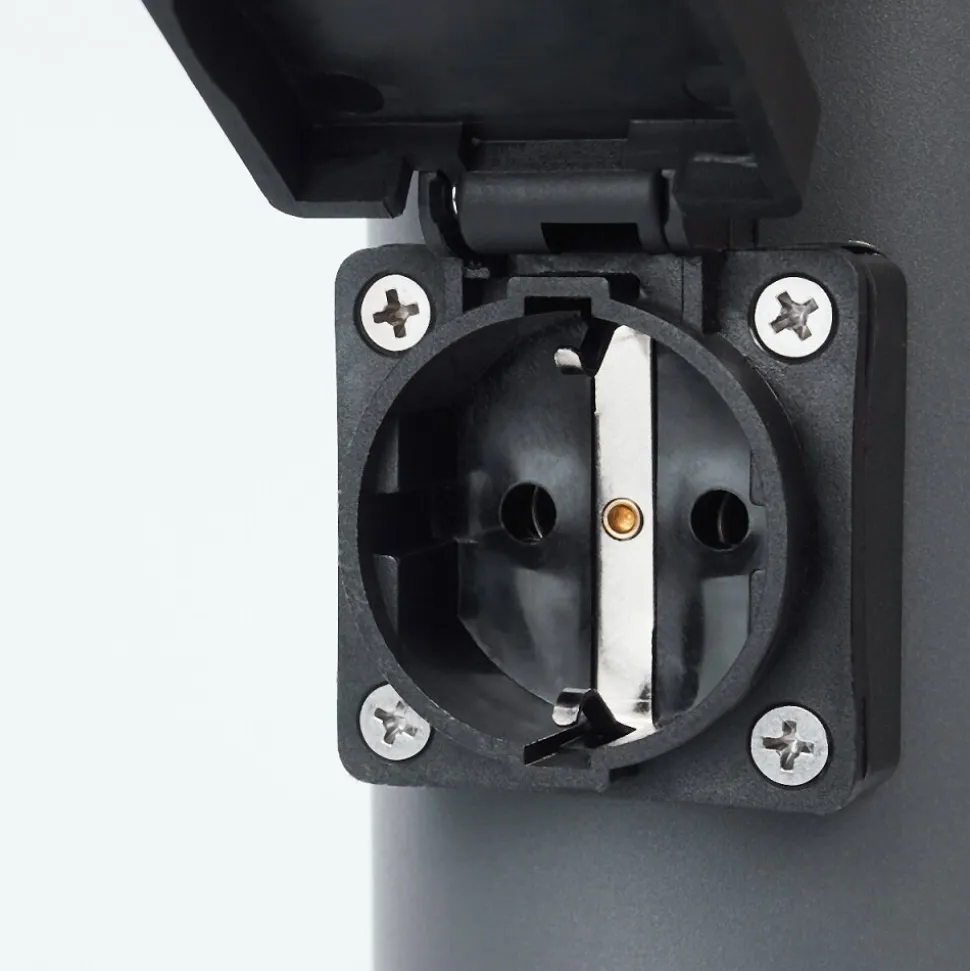 Borne Lumineuse Caserta Anthracite, 1 Lumiere, Detecteur De Mouvement