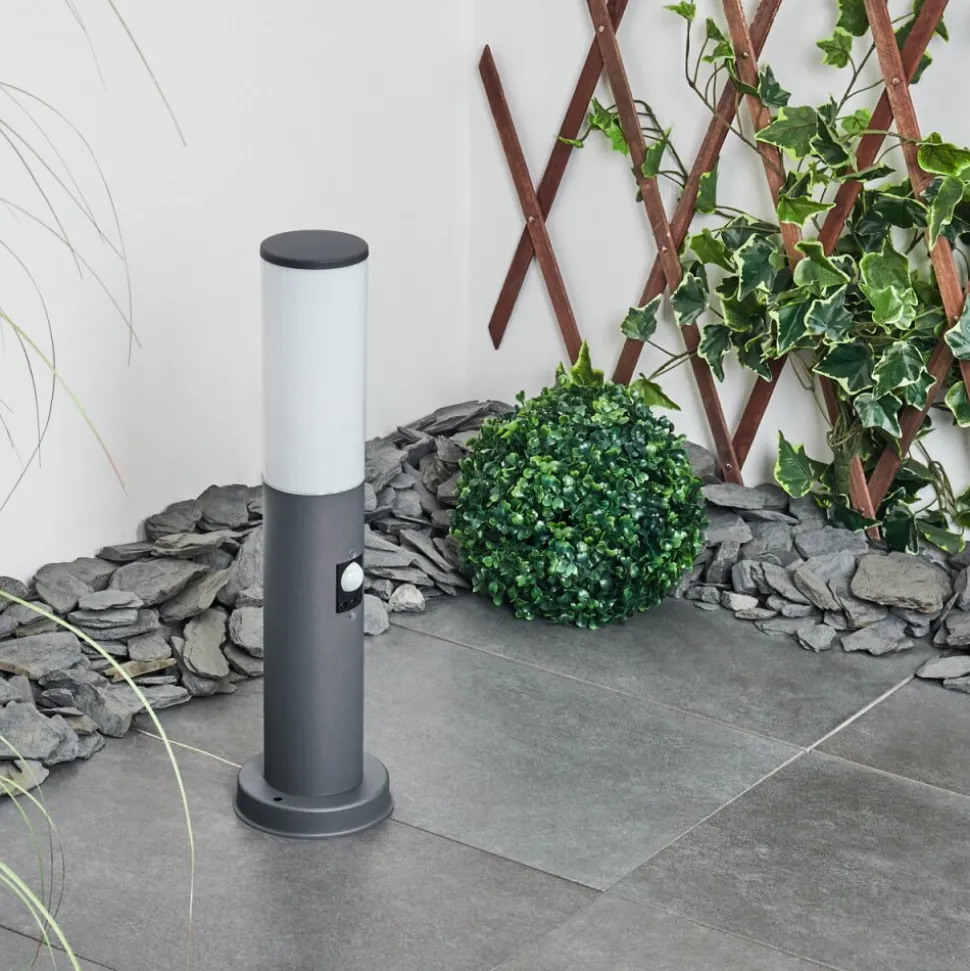Borne Lumineuse Caserta Anthracite, 1 Lumiere, Detecteur De Mouvement