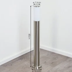 Borne Lumineuse Caserta Nickel Mat, Blanc, 1 Lumiere