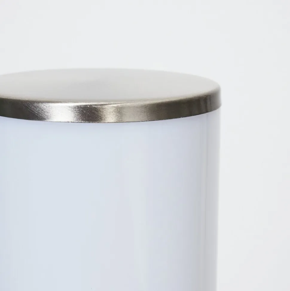 Borne Lumineuse Caserta Nickel Mat, 1 Lumiere, Detecteur De Mouvement