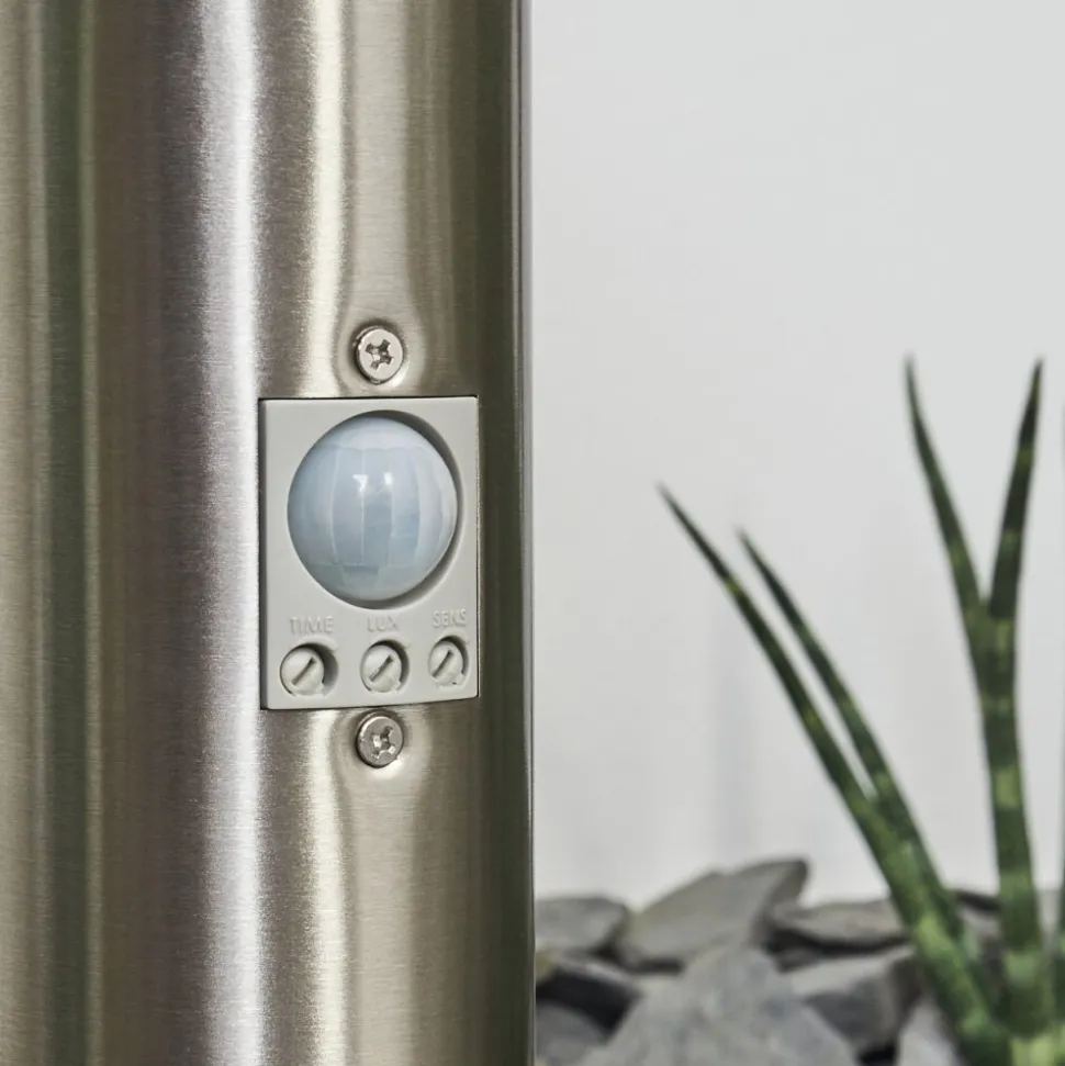 Borne Lumineuse Caserta Nickel Mat, 1 Lumiere, Detecteur De Mouvement