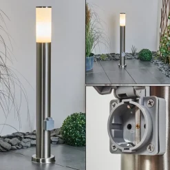 Borne Lumineuse Caserta Nickel Mat, 1 Lumiere