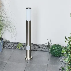 Borne Lumineuse Caserta Nickel Mat, 1 Lumiere