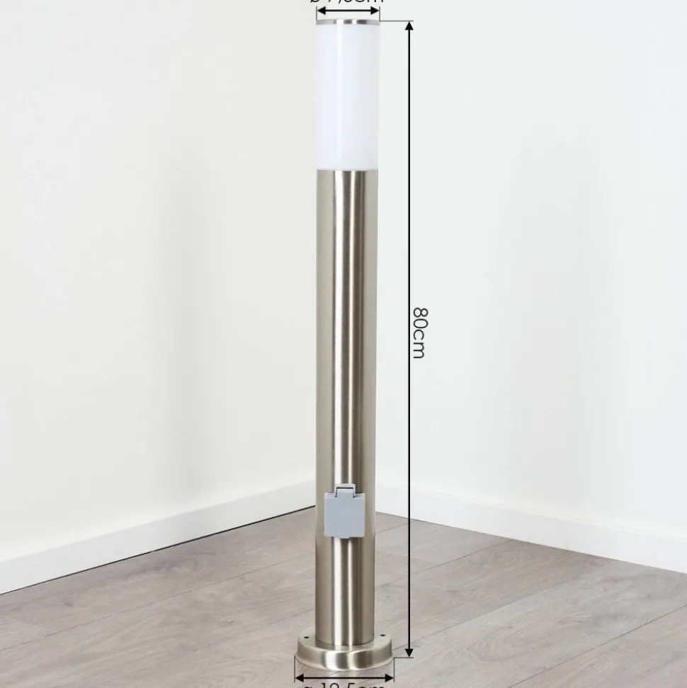 Borne Lumineuse Caserta Nickel Mat, 1 Lumiere