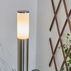 Borne Lumineuse Caserta Nickel Mat, 1 Lumiere