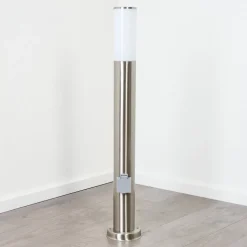 Borne Lumineuse Caserta Nickel Mat, 1 Lumiere